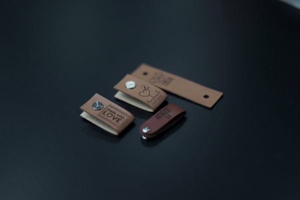 faux leather labels