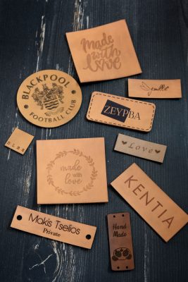 faux leather labels
