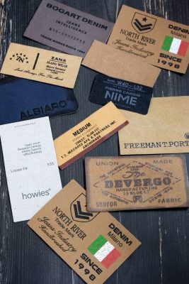 faux leather labels