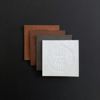 faux leather labels