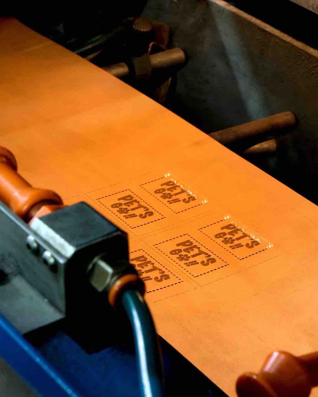 making the faux leather labels